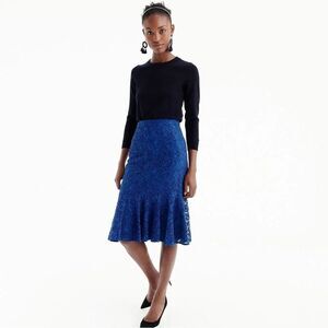 JCrew blue lace peplum skirt size 4